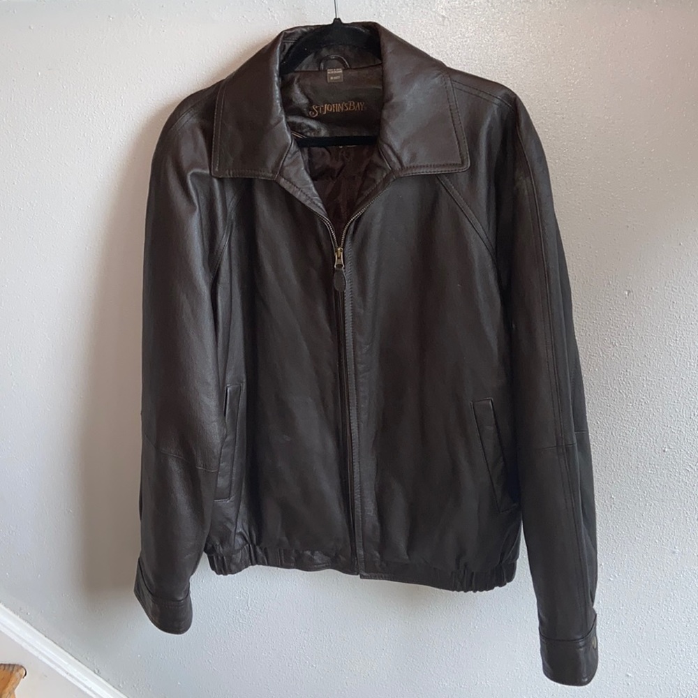 ST. JOHNS BAY Brown Leather Jacket